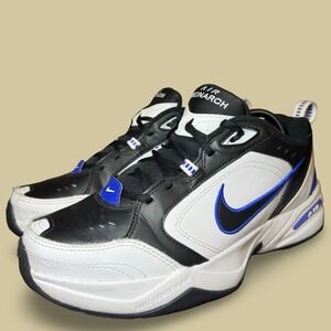 Nike Air Monarch IV Black White Royal Blue Men Training Shoes 415445-002 Sz 10.5